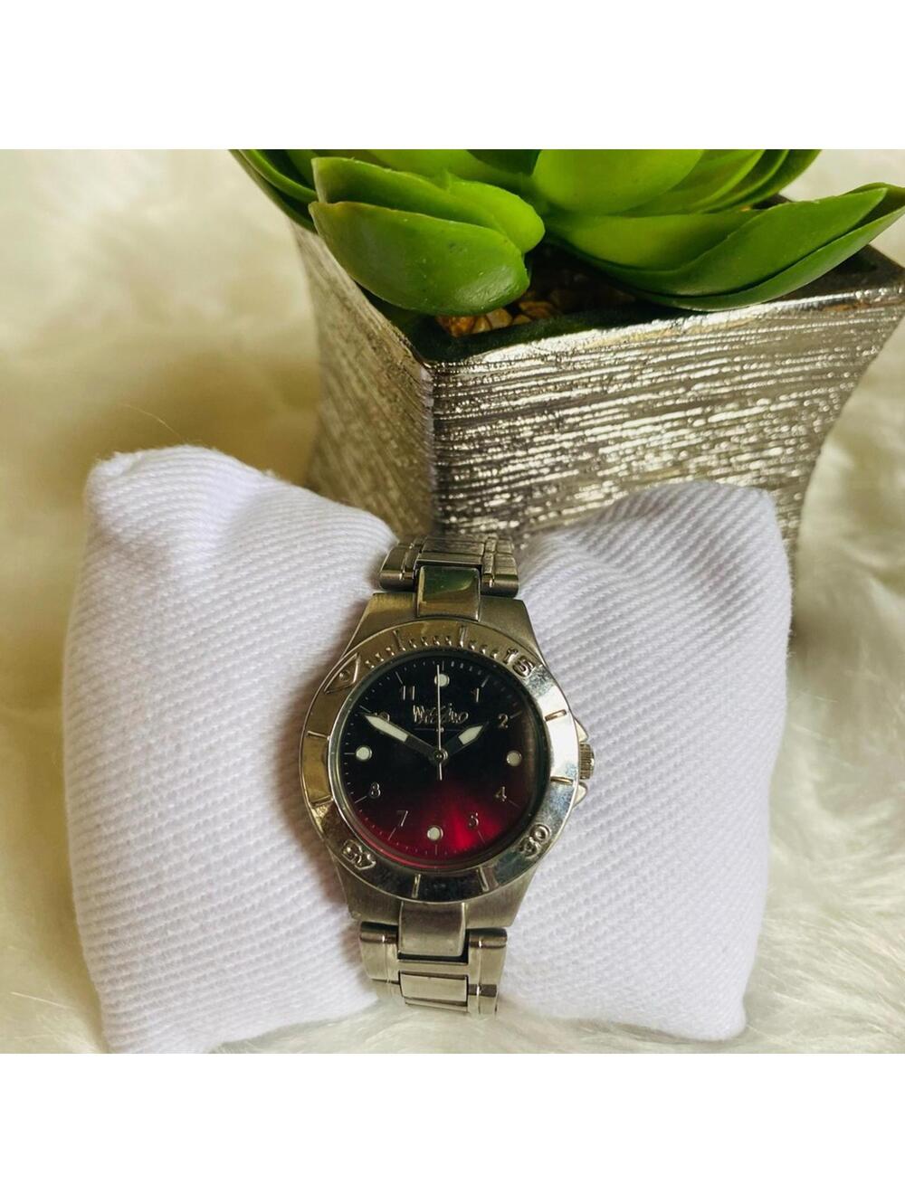 Mossimo Stainless Steel Watch with Gradient Black to Red Dial